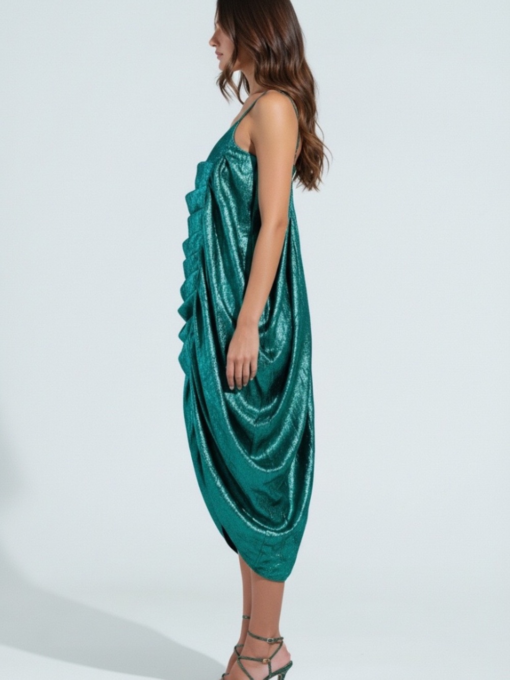 SMOOTH OPERATOR RUCHED MIDI DRESS - SZ XL - Picture 8 of 9